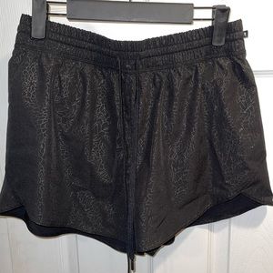 Black Floral Athletic Shorts